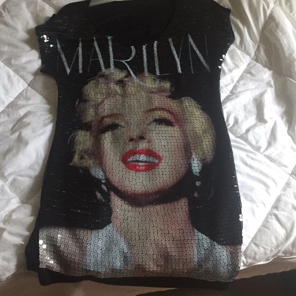Oversized sequin Marilyn Monroe t shirt